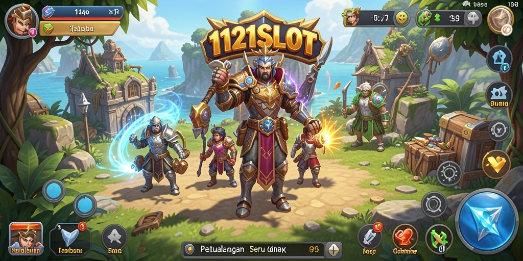 Tampilan gameplay <strong>1121SLOT</strong> yang menggugah selera petualangan di dunia terbuka.