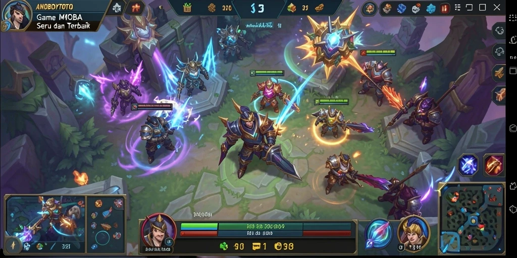 Screenshot gameplay MOBA ANOBOYTOTO yang menegangkan dan seru.