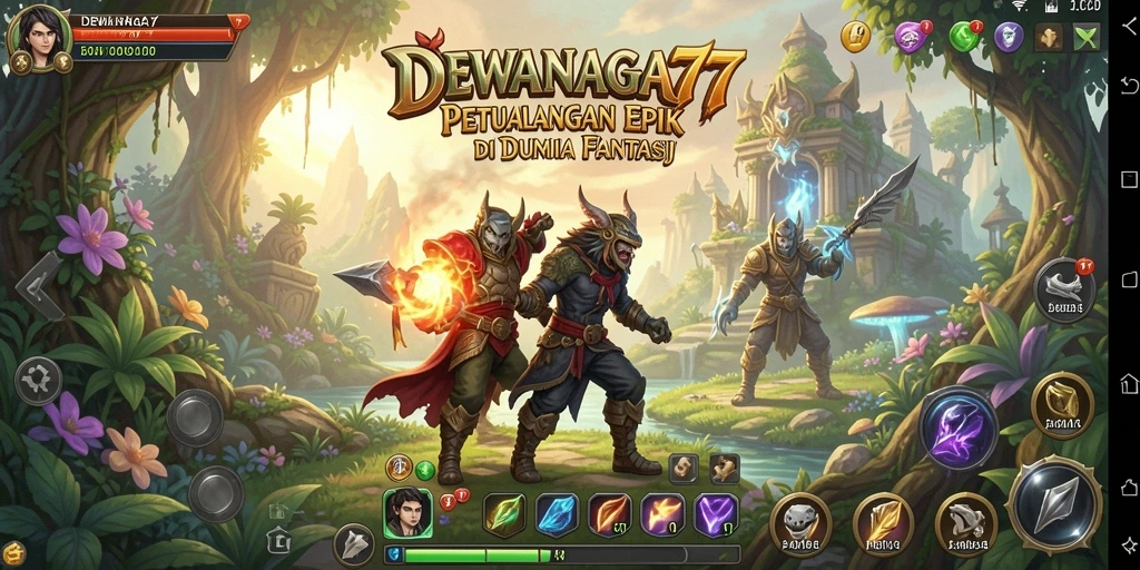 Tampilan seru dari gameplay RPG dengan aksi pertarungan yang intens.