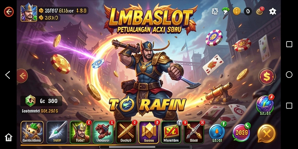Tangkapan layar gameplay LMBASLOT dengan aksi seru dan grafis menawan.