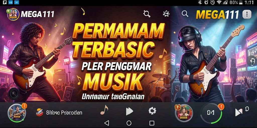 Screenshot gameplay MEGA111 yang menampilkan aksi seru dalam permainan musik.