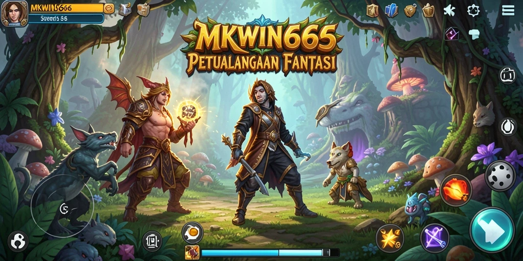 Screenshot gameplay <strong>MKWIN666</strong> menunjukkan petualangan seru di dunia fantasi.