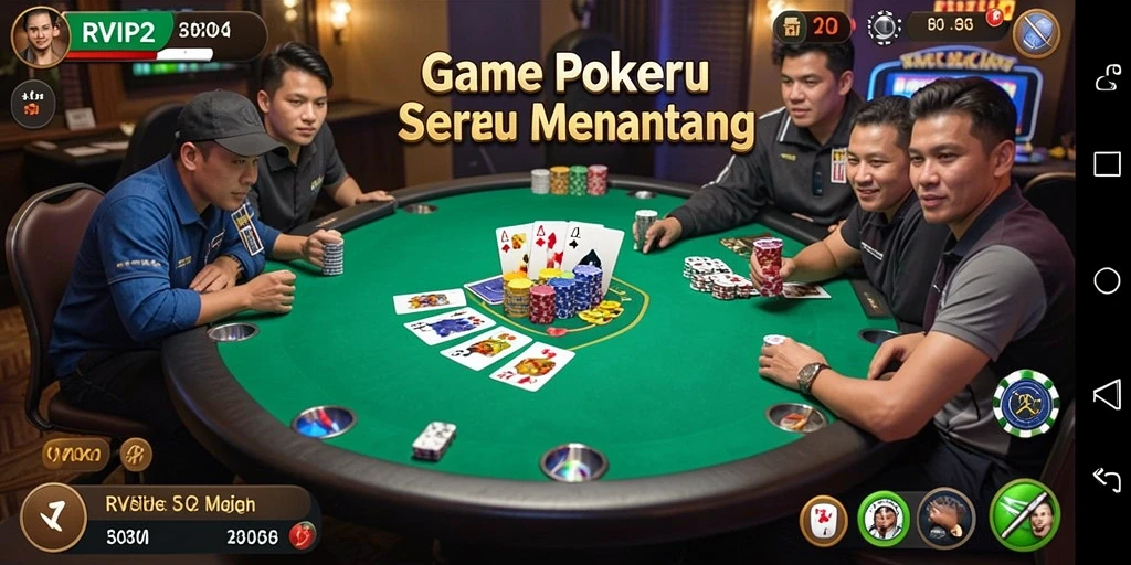 Tampilan screenshot utama RVIP2 menampilkan aksi seru permainan Poker.