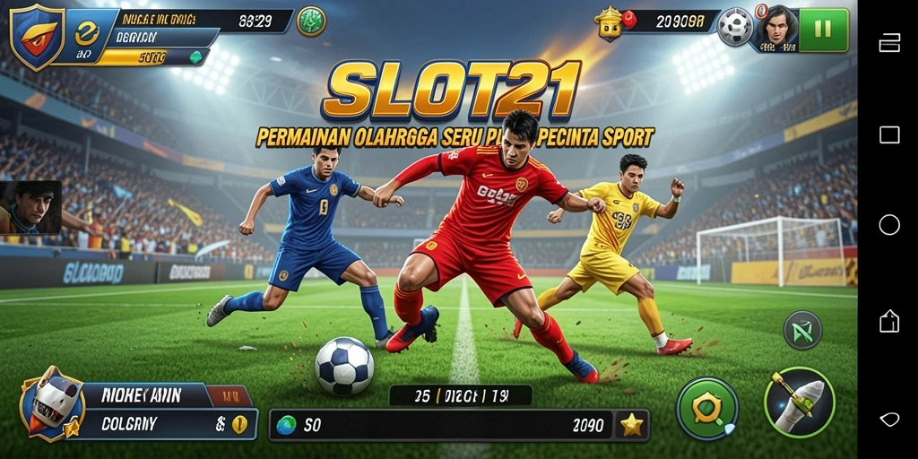 Tampilan gameplay SLOT21 yang menarik dengan interaksi olahraga dinamis.