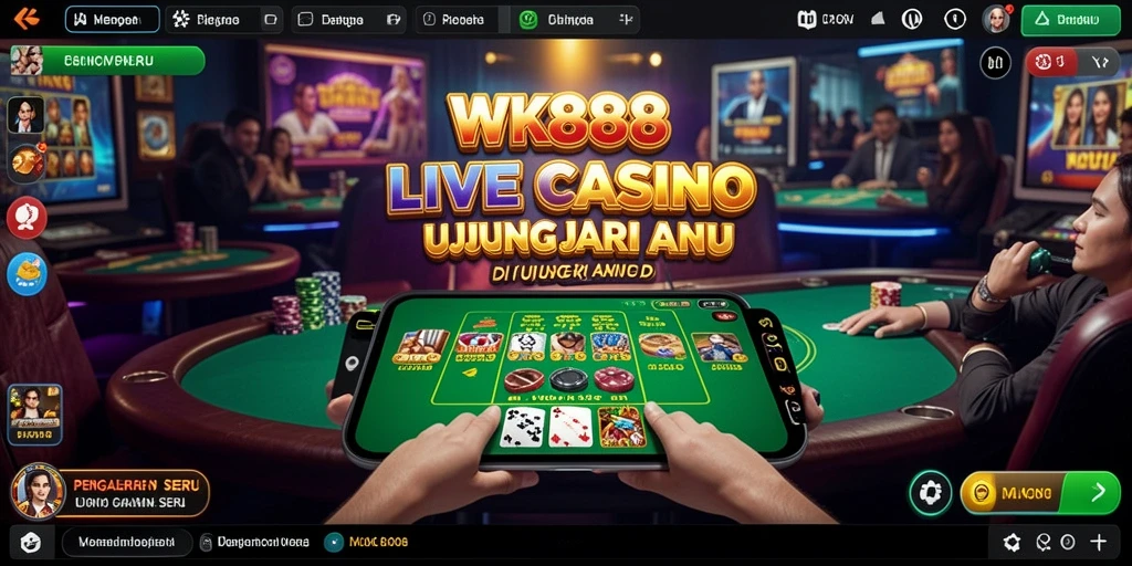 Tampilan gameplay Live Casino WK888 yang mendebarkan dan interaktif.